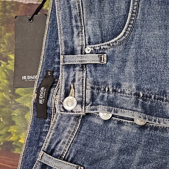 Hudson Thalia Distressed Straight‎ Ankle Raw Hem Jeans Size 27 NWT - Picture 4 of 9